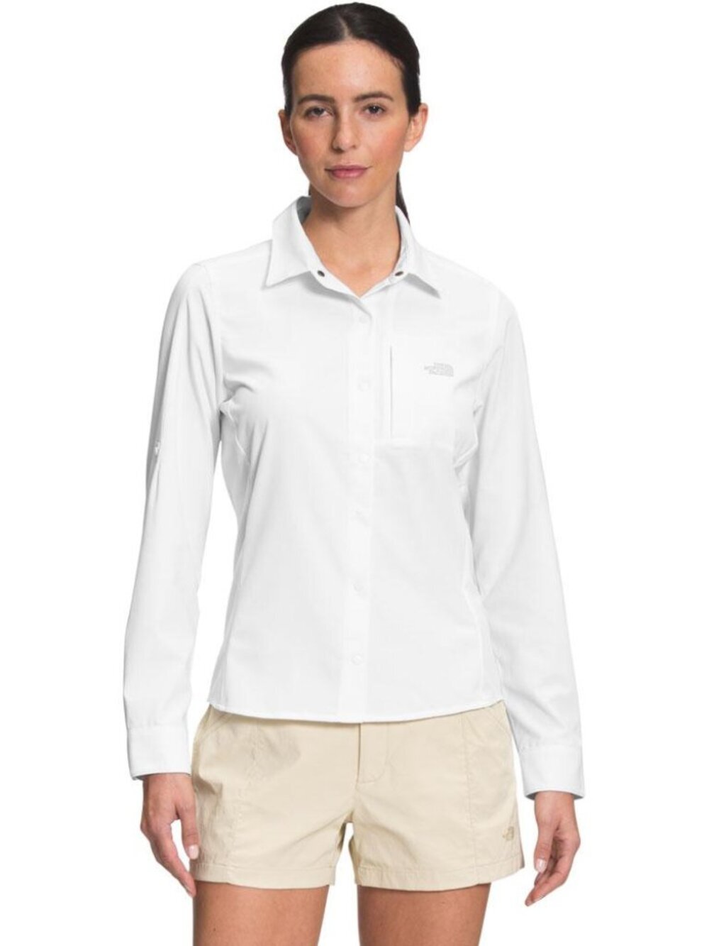 NWT The North Face Women's First Trail UPF Long Sleeve Button Up Shirt Medium M